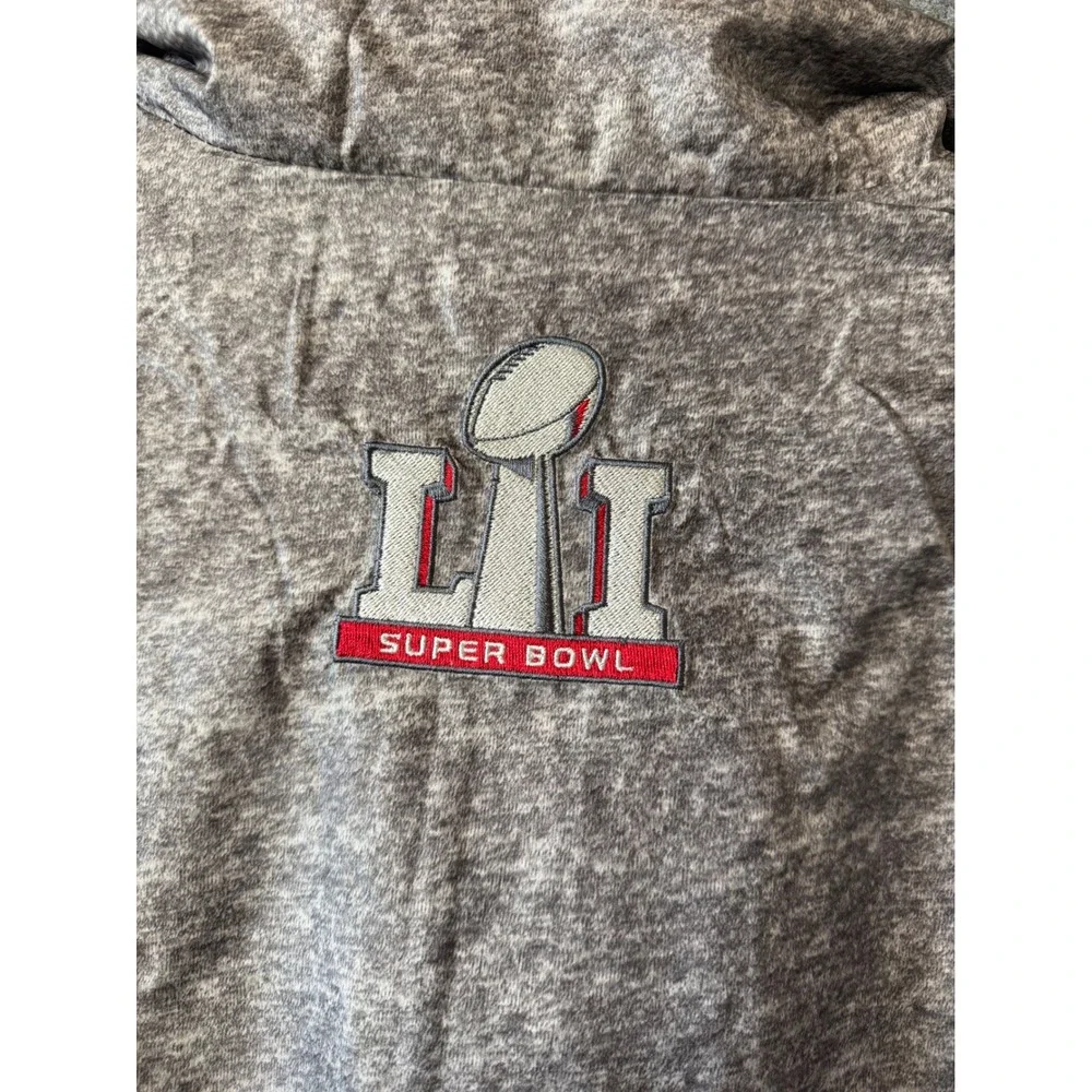 NFL New England Patriots Super Bowl LI Champions Quarter Zip Windbreaker Grey XL